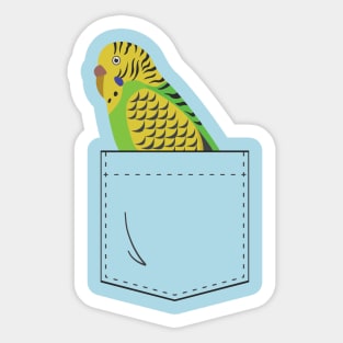 Budgie Parakeet Parrot In Your Front Pocket Sticker